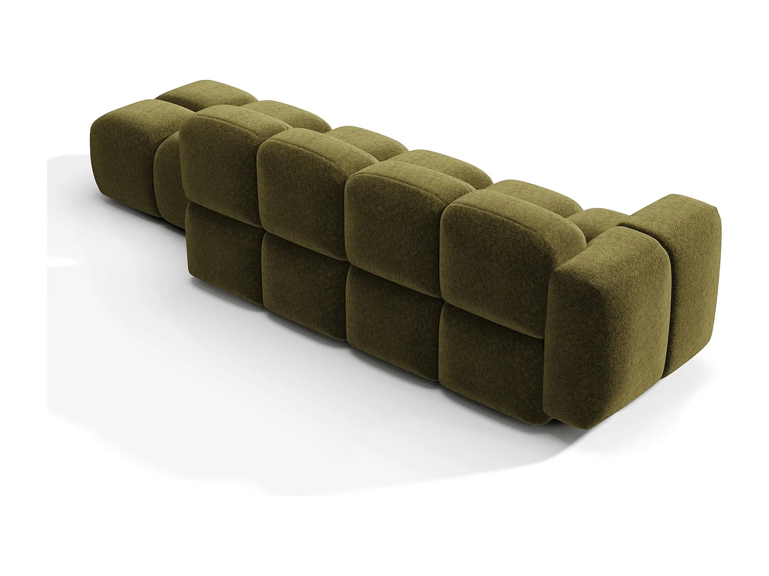 Canapé modulable 4 places MOSS en velours texturé