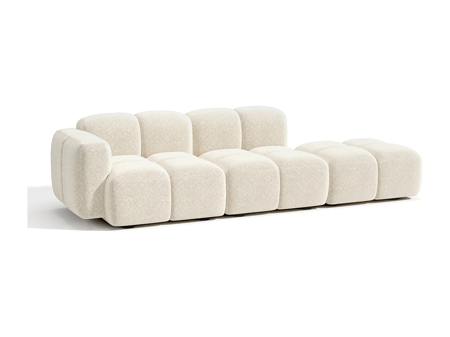 Canapé modulable 4 places MOSS en velours texturé