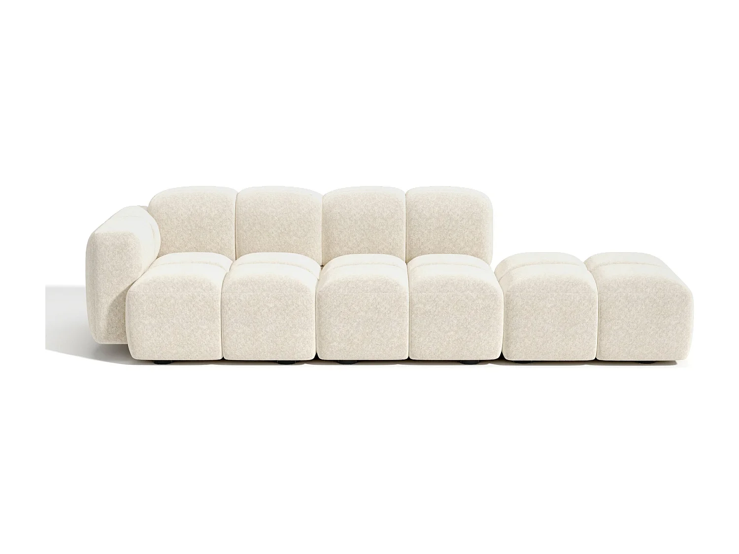 Canapé modulable 4 places MOSS en velours texturé