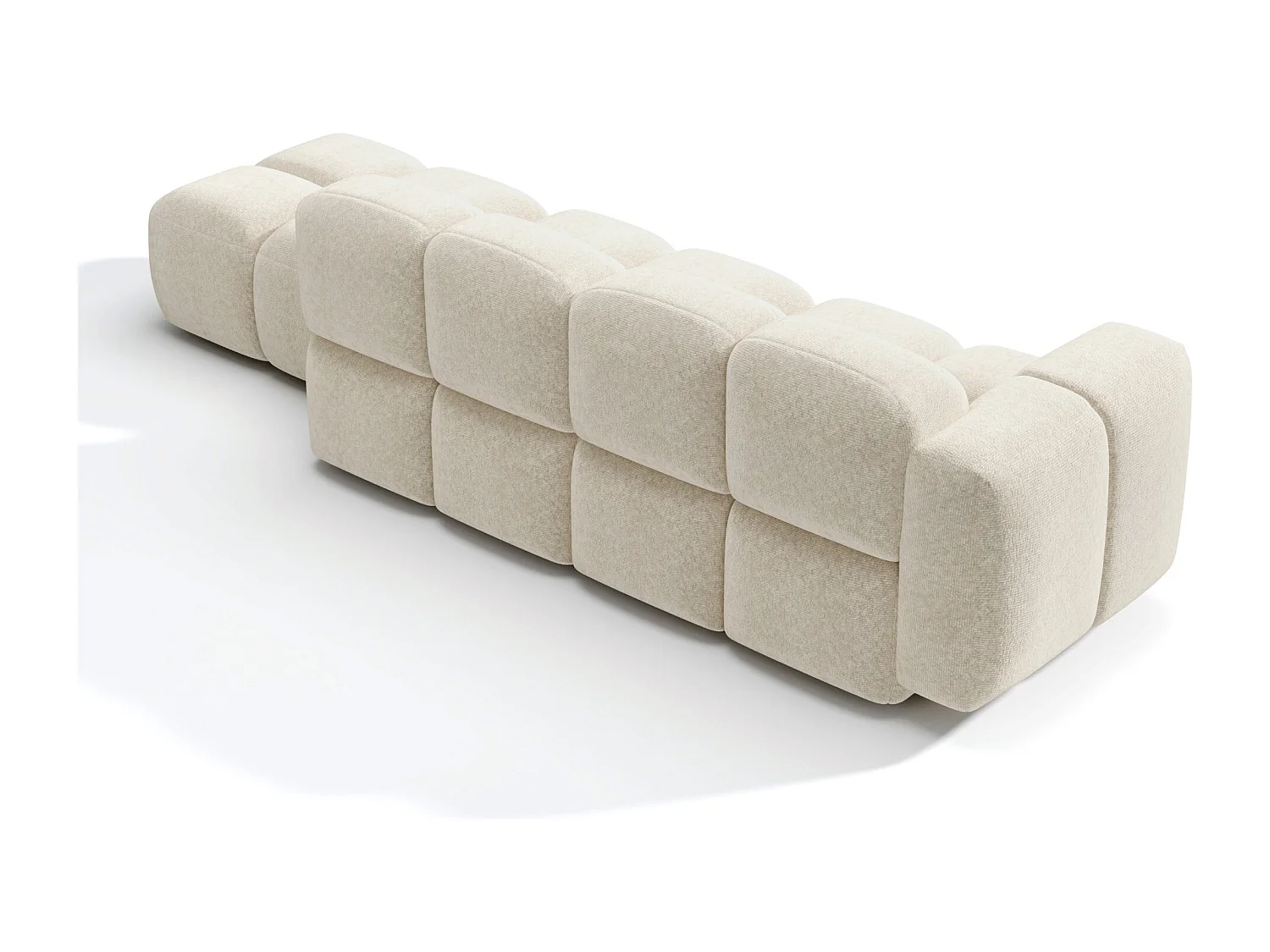 Canapé modulable 4 places MOSS en velours texturé