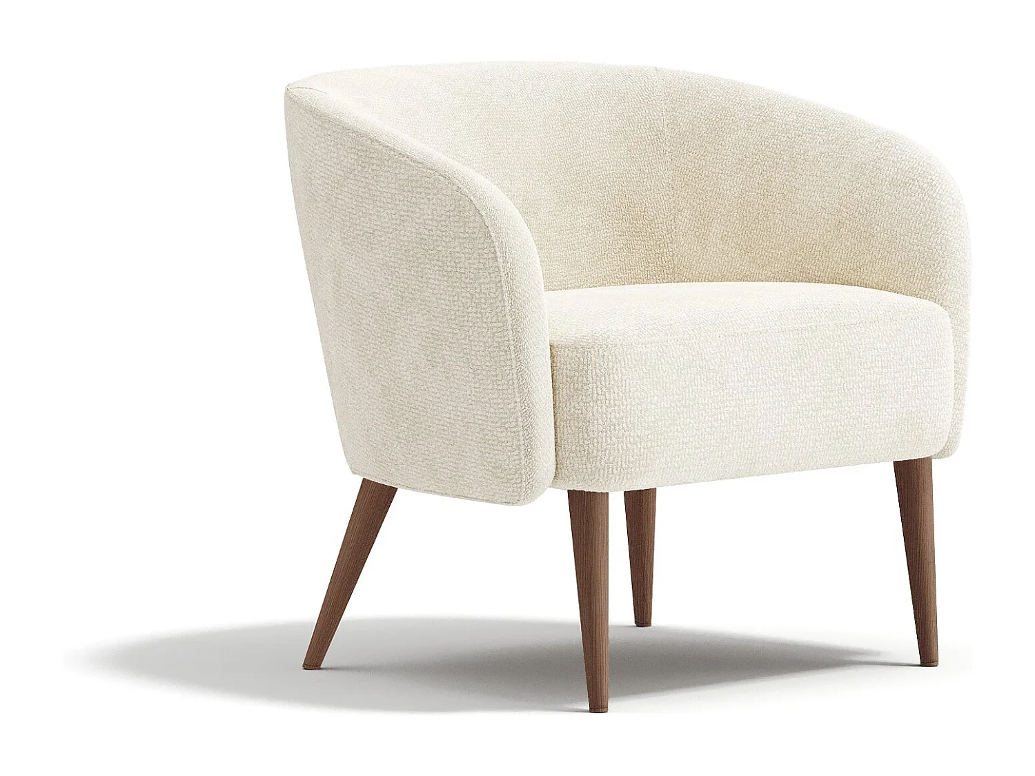 Fauteuil MILO en velours bouclé crème 73.5x67.5cm