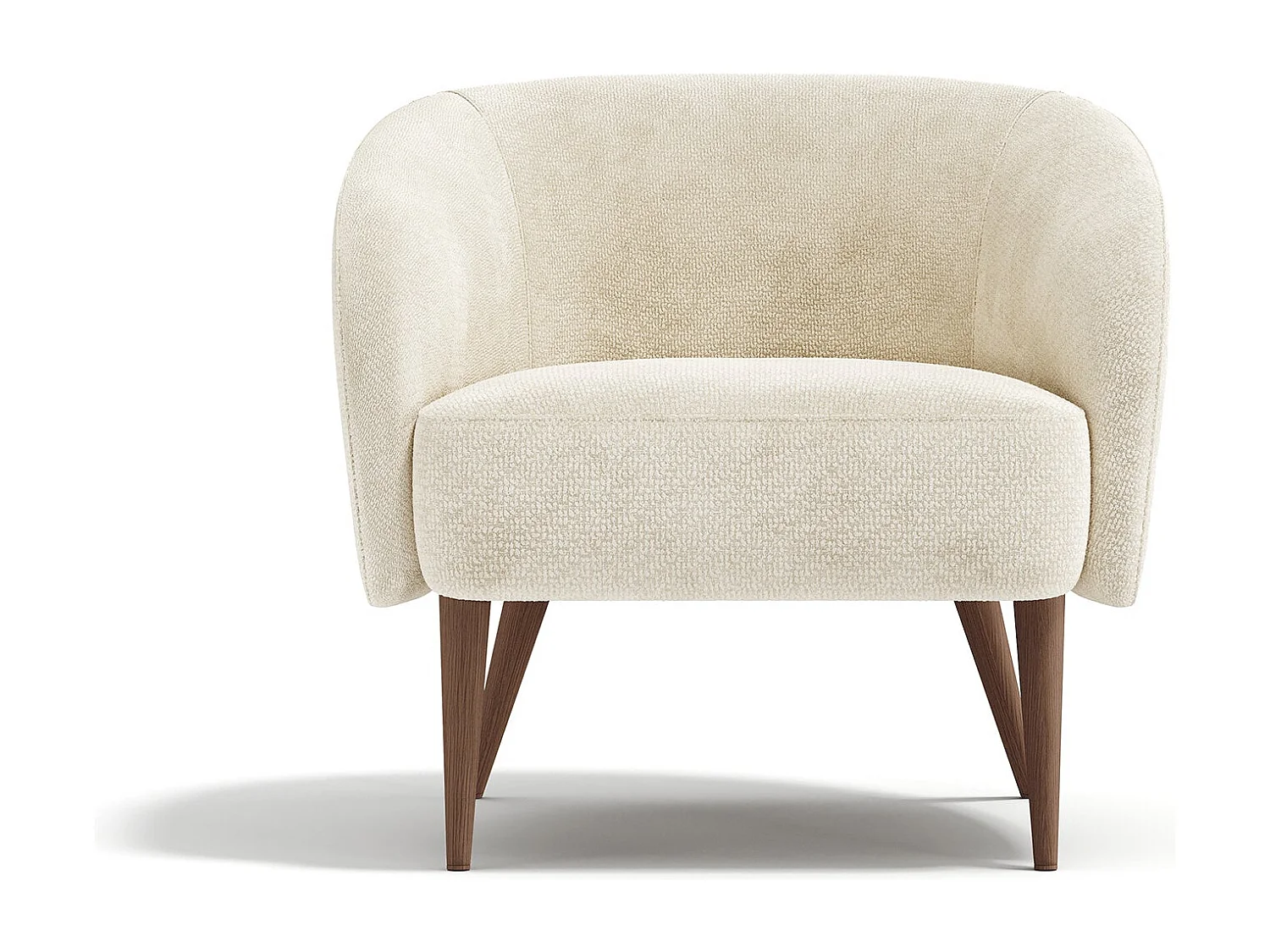 Fauteuil MILO en velours bouclé crème 73.5x67.5cm
