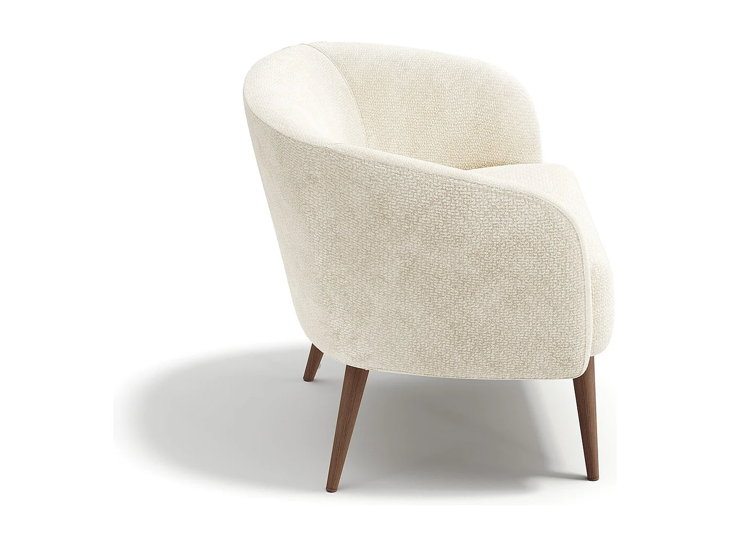 Fauteuil MILO en velours bouclé crème 73.5x67.5cm