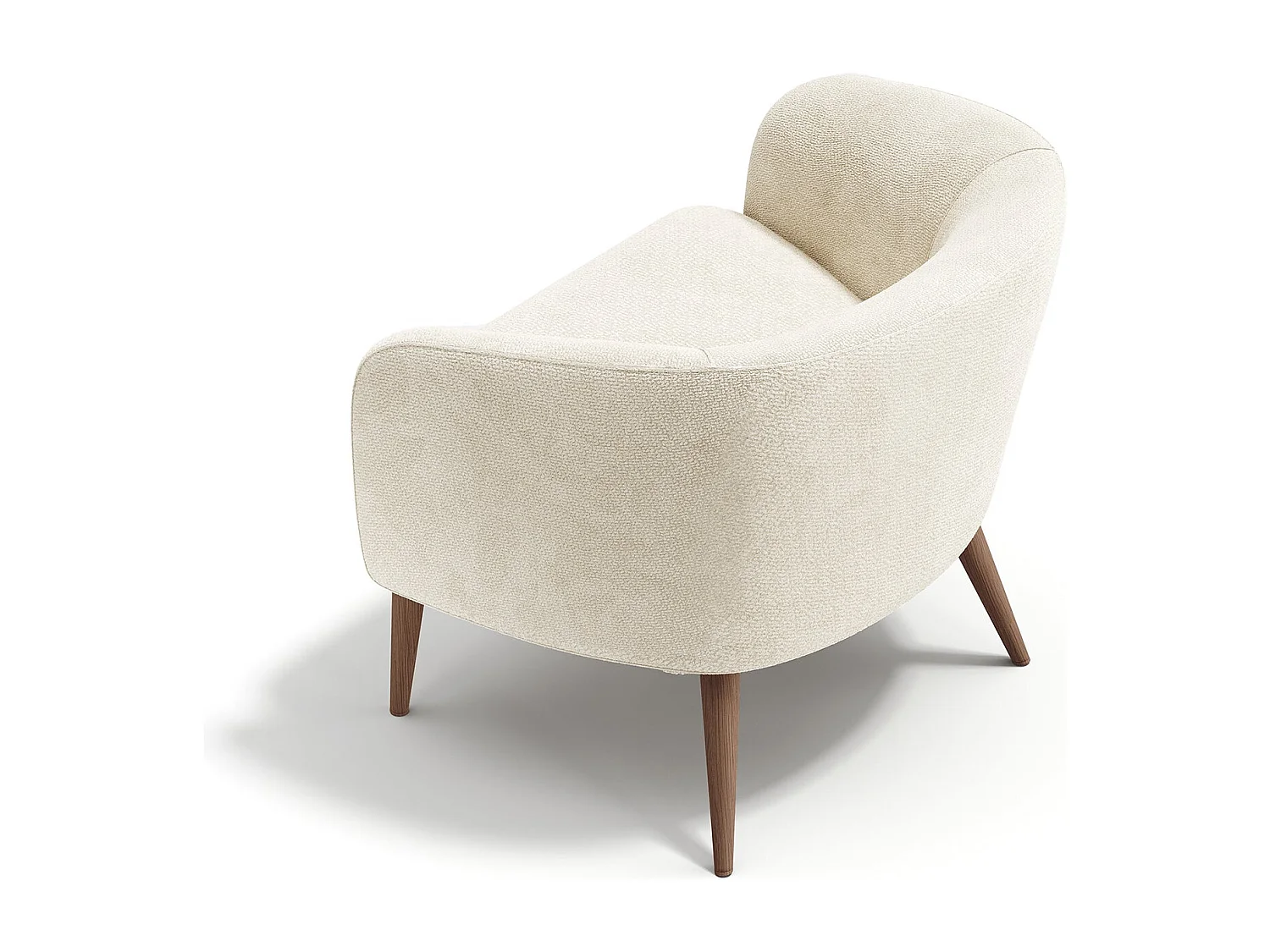 Fauteuil MILO en velours bouclé crème 73.5x67.5cm