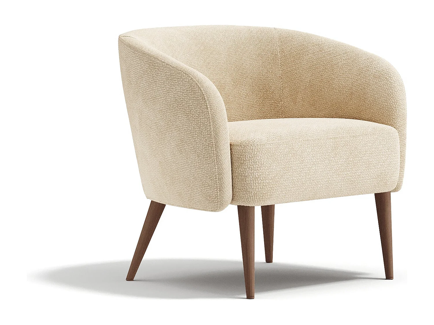 Fauteuil MILO en velours bouclé beige 73.5x67.5cm