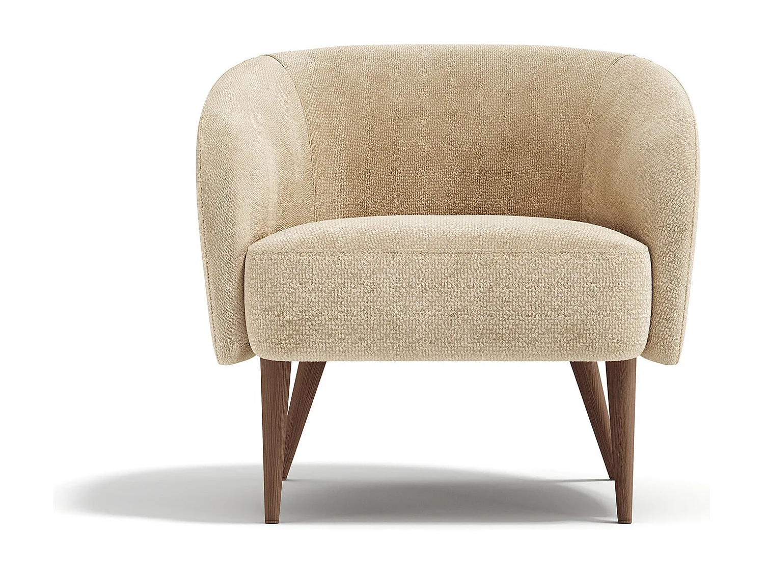 Fauteuil MILO en velours bouclé beige 73.5x67.5cm