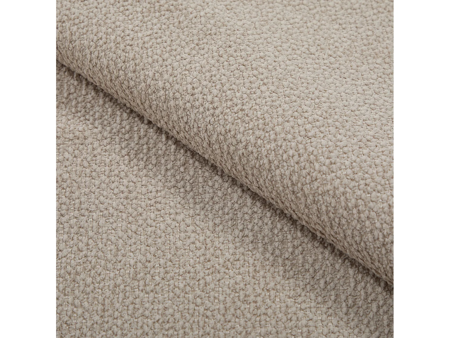 Fauteuil MILO en velours bouclé beige 73.5x67.5cm