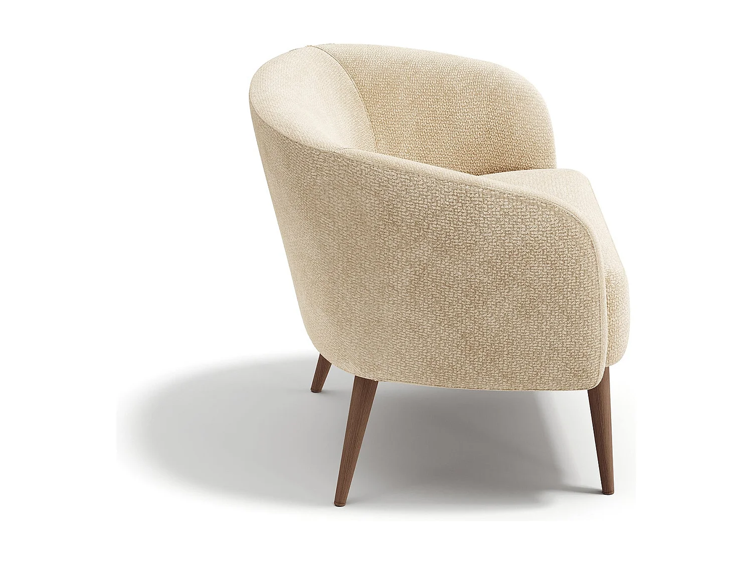 Fauteuil MILO en velours bouclé beige 73.5x67.5cm