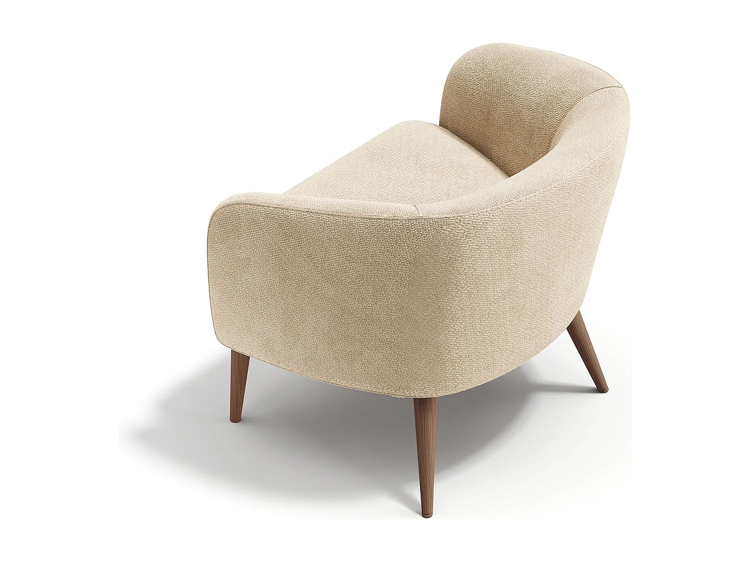 Fauteuil MILO en velours bouclé beige 73.5x67.5cm