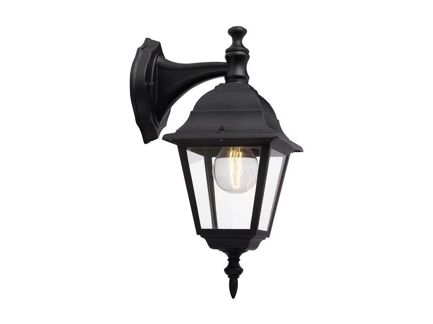 Applique extérieure descendante BRILLIANT NEWPORT - noir métal/verre E27 1x60W