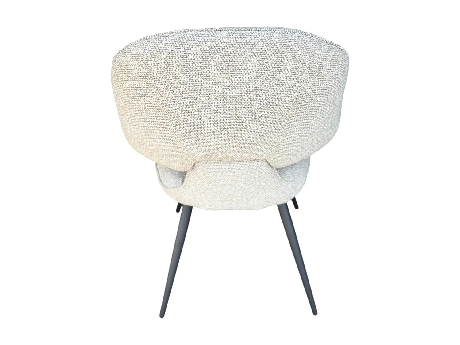 Chaise design tissu beige dossier arrondi (x2) LOMBARDIE