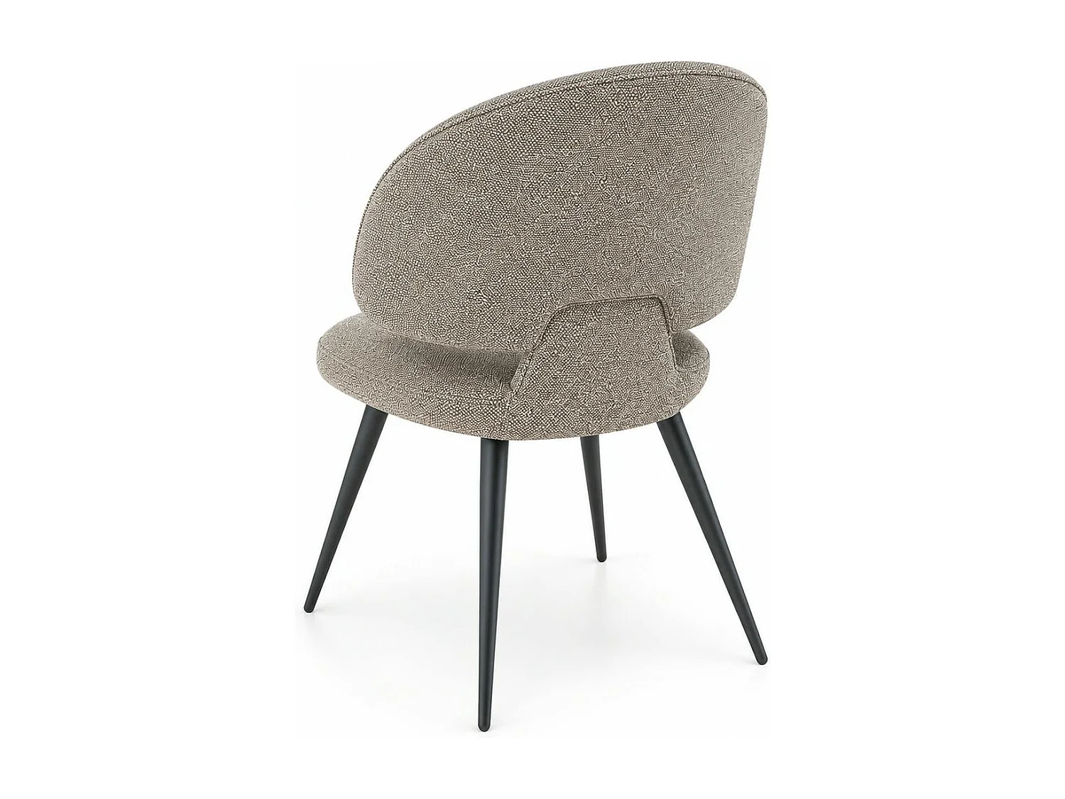 Chaise design tissu beige dossier arrondi (x2) LOMBARDIE