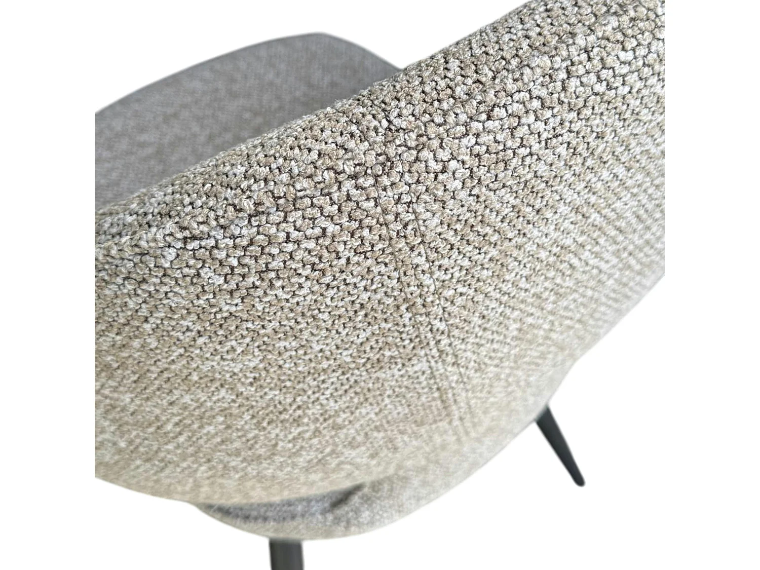 Chaise design tissu beige dossier arrondi (x2) LOMBARDIE