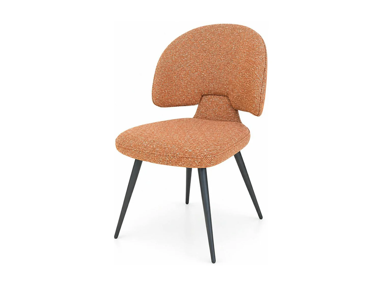 Chaise design tissu rouille dossier arrondi (x2) LOMBARDIE