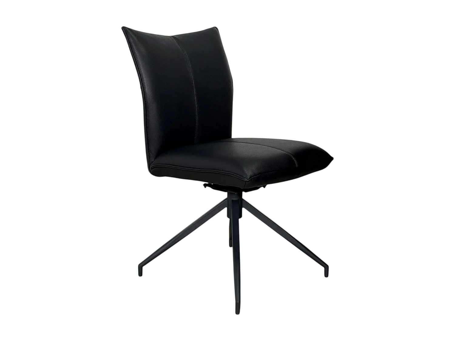 Chaise pivotante en cuir noir (lot de 2) LOMBARDIE