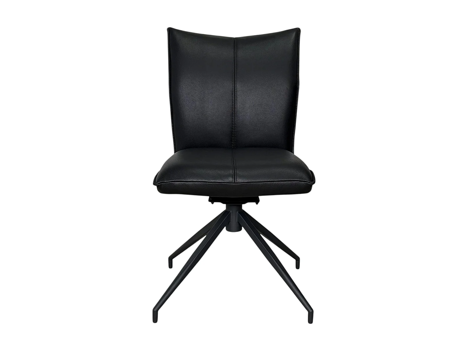 Chaise pivotante en cuir noir (lot de 2) LOMBARDIE
