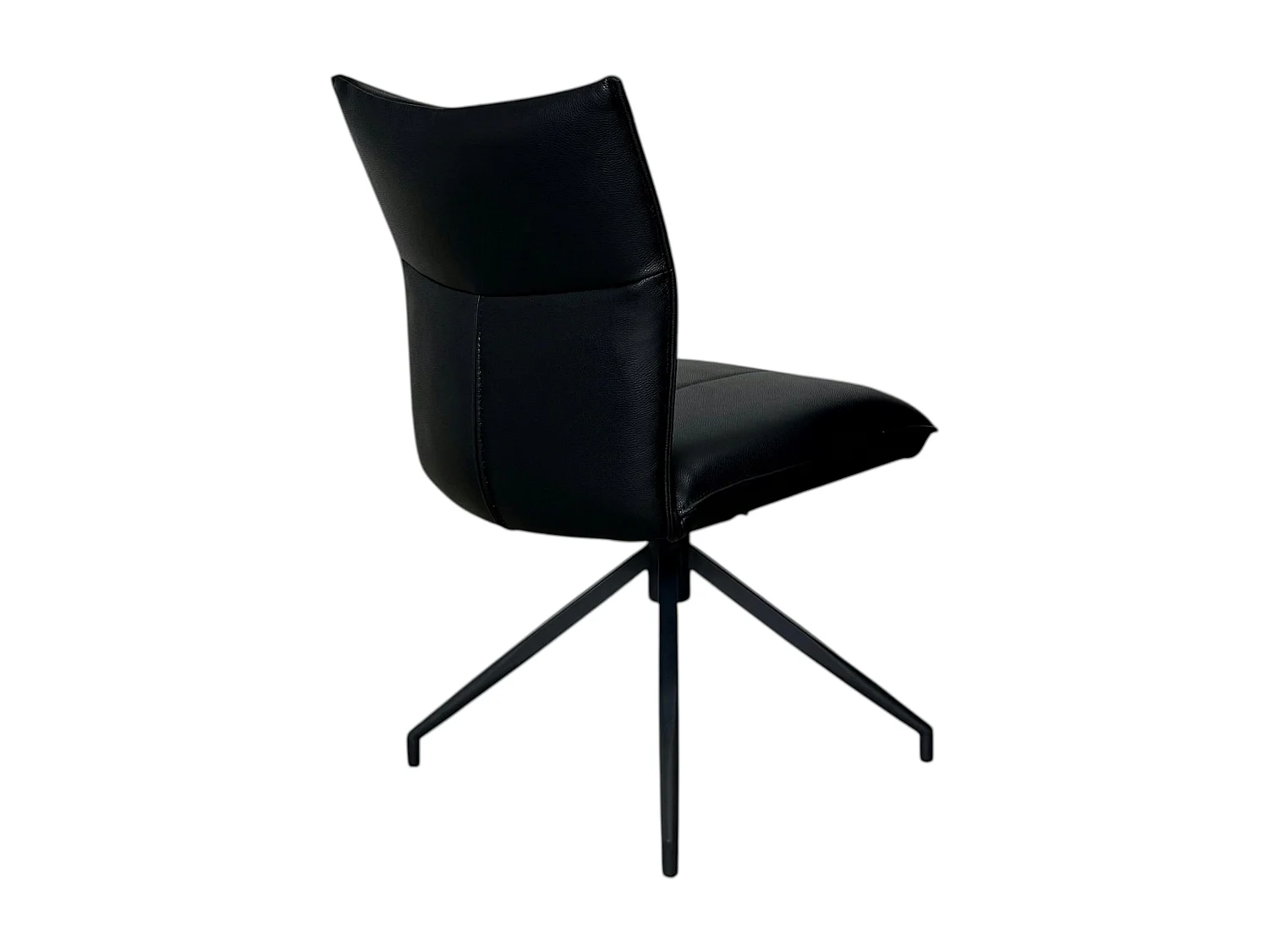 Chaise pivotante en cuir noir (lot de 2) LOMBARDIE