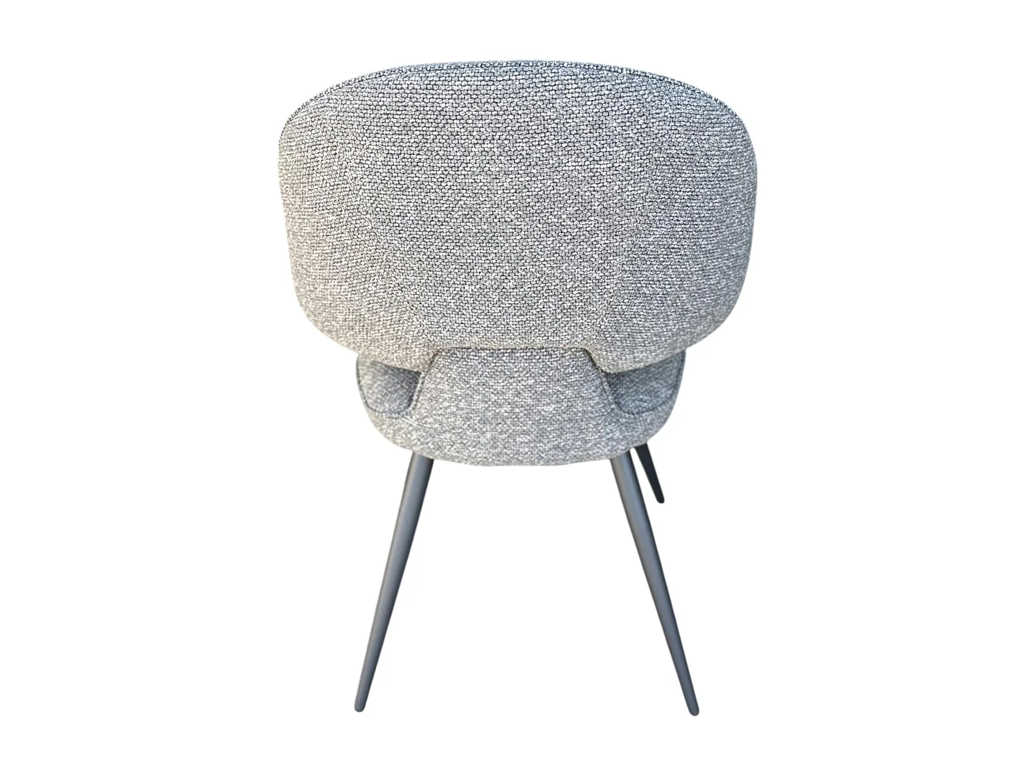 Chaise design tissu gris dossier arrondi (x2) LOMBARDIE