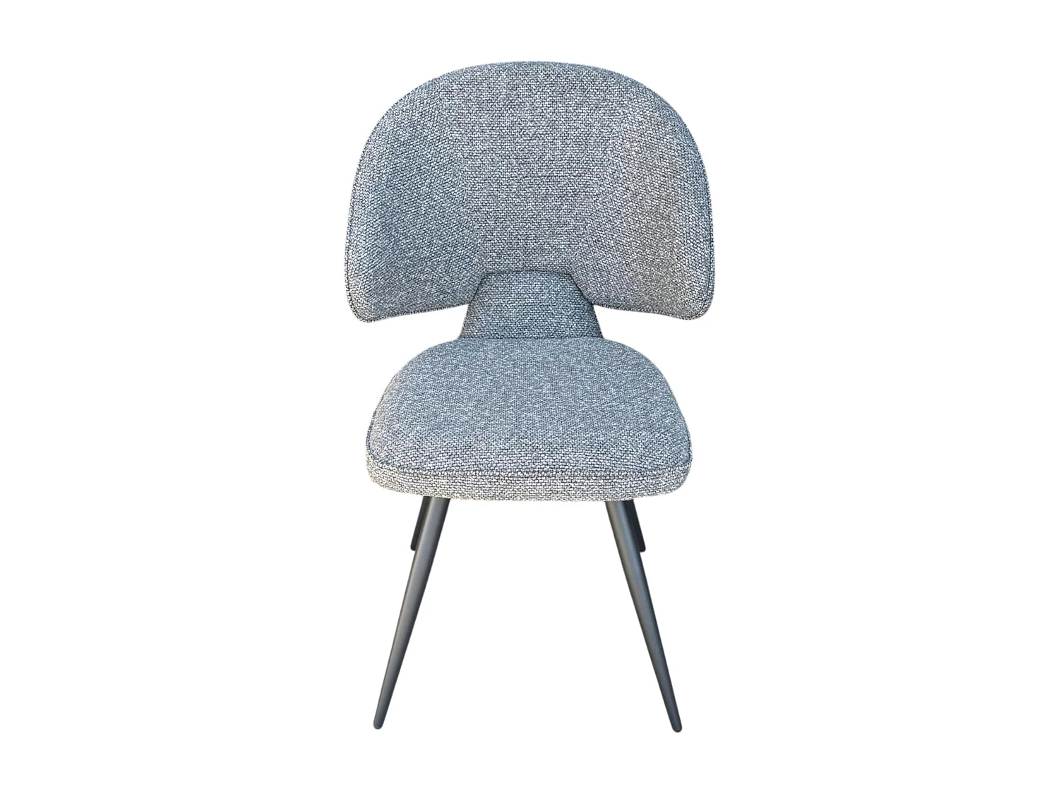 Chaise design tissu gris dossier arrondi (x2) LOMBARDIE