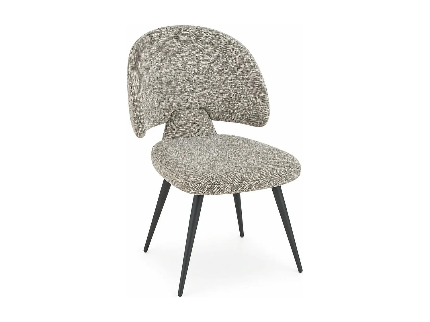 Chaise design tissu taupe dossier arrondi (x2) LOMBARDIE