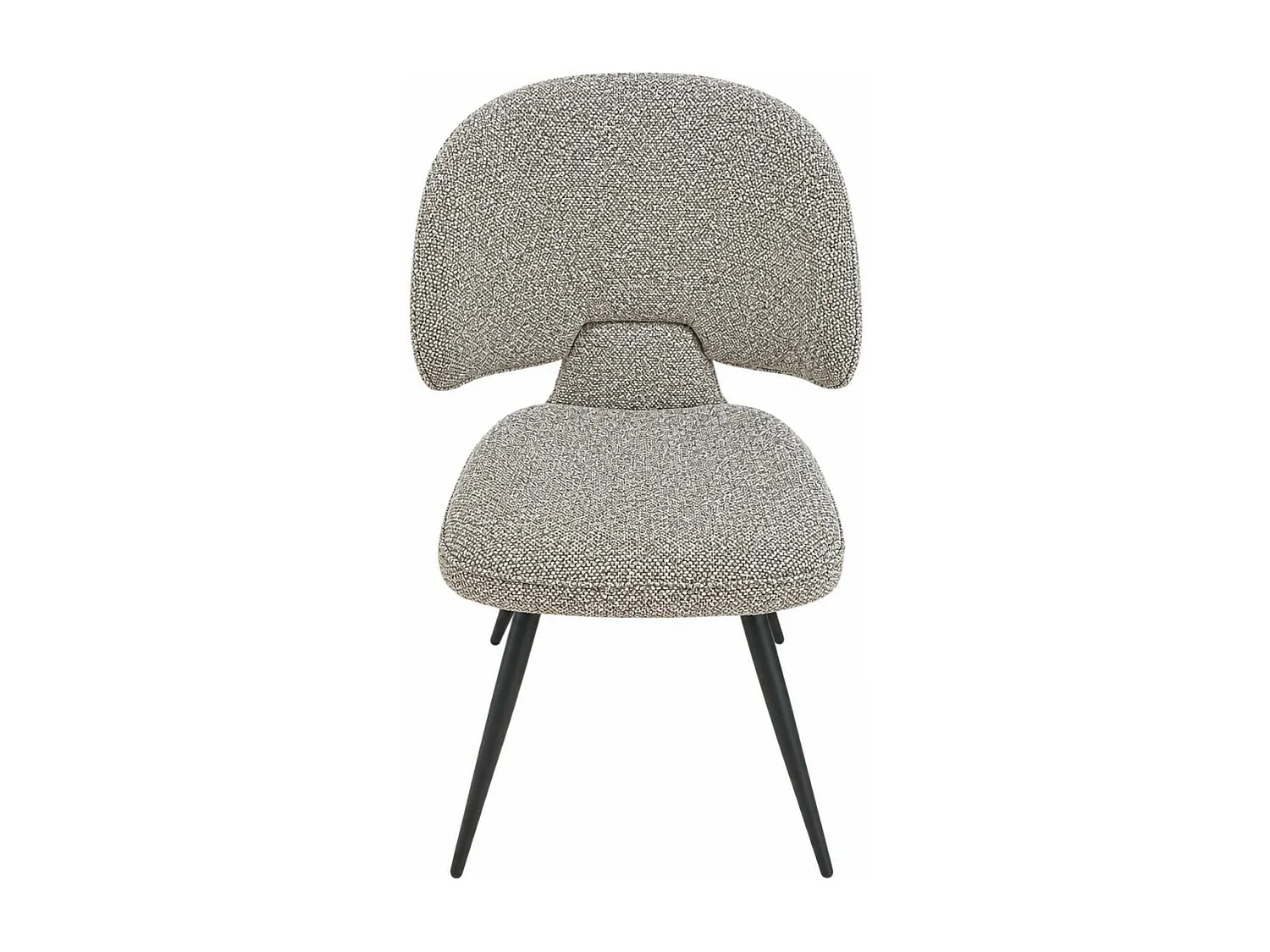 Chaise design tissu taupe dossier arrondi (x2) LOMBARDIE