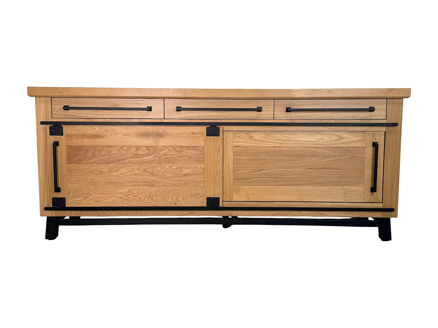 Buffet chêne clair à portes coulissantes 225 cm ALPINE