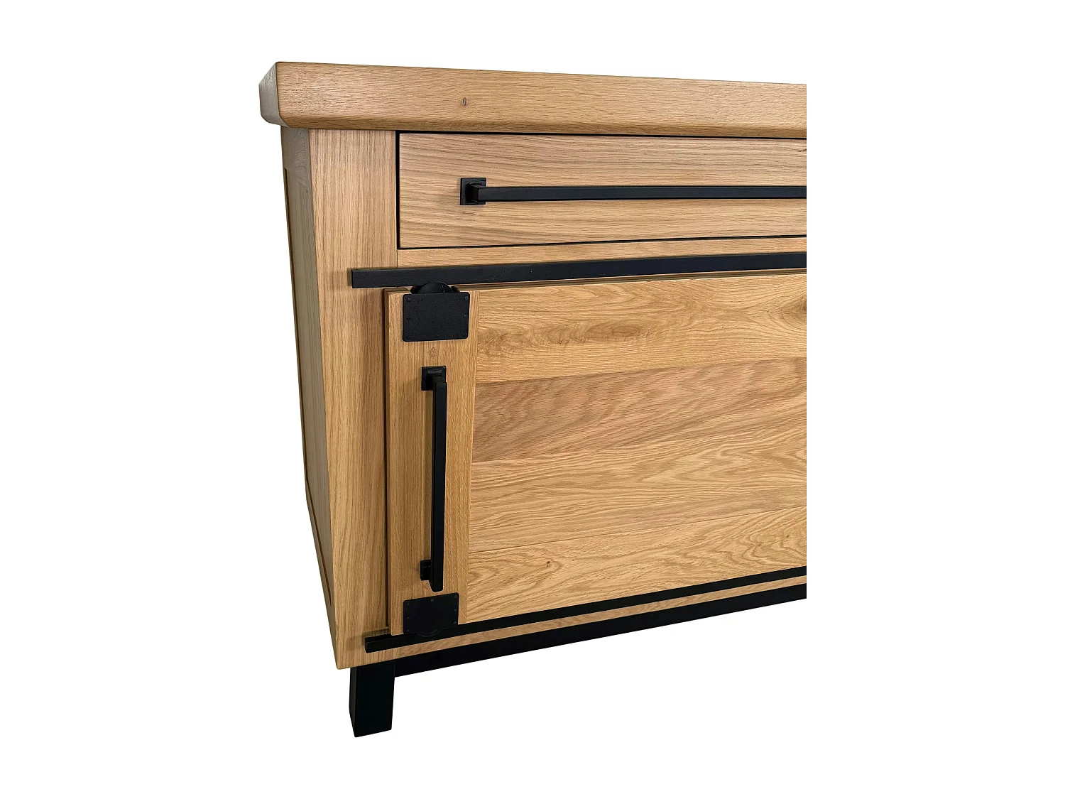 Buffet chêne clair à portes coulissantes 225 cm ALPINE