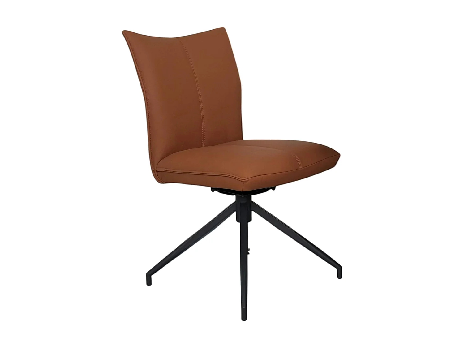 Chaise pivotante en cuir cognac (lot de 2) LOMBARDIE