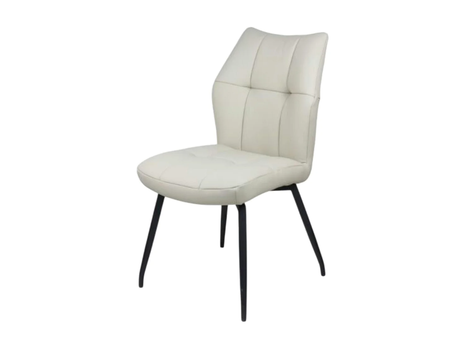 Chaise en cuir ivoire design damier (lot de 2) LOMBARDIE