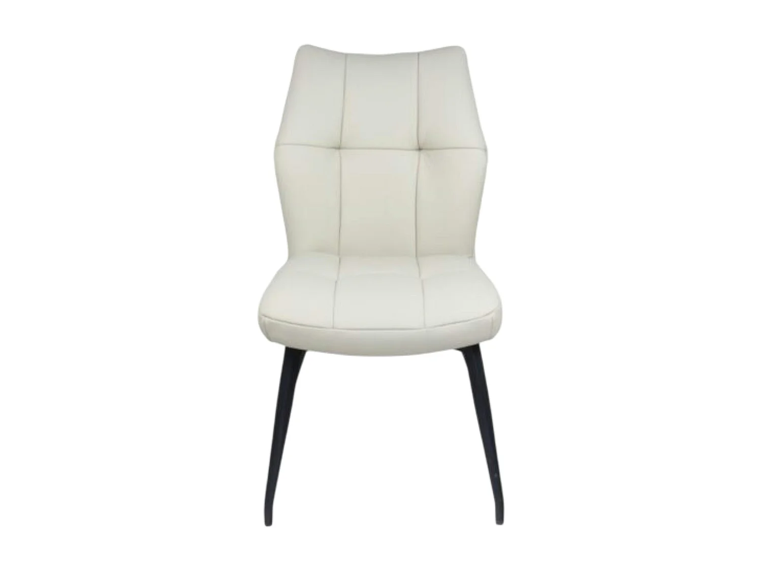 Chaise en cuir ivoire design damier (lot de 2) LOMBARDIE