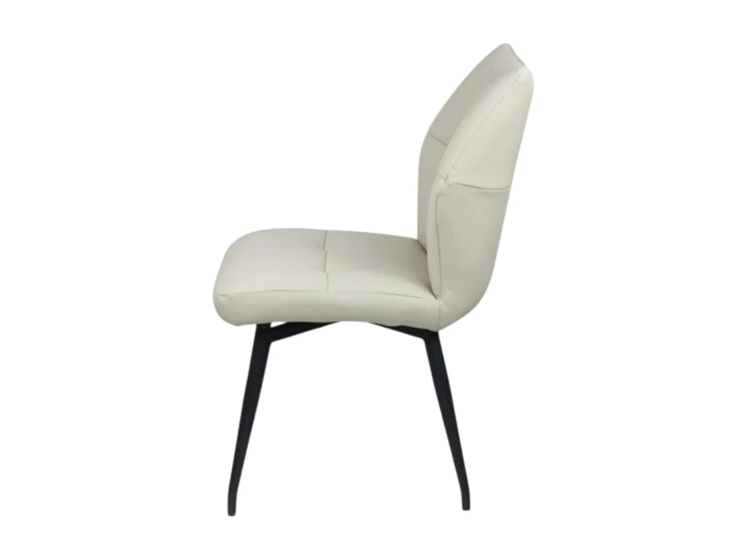 Chaise en cuir ivoire design damier (lot de 2) LOMBARDIE