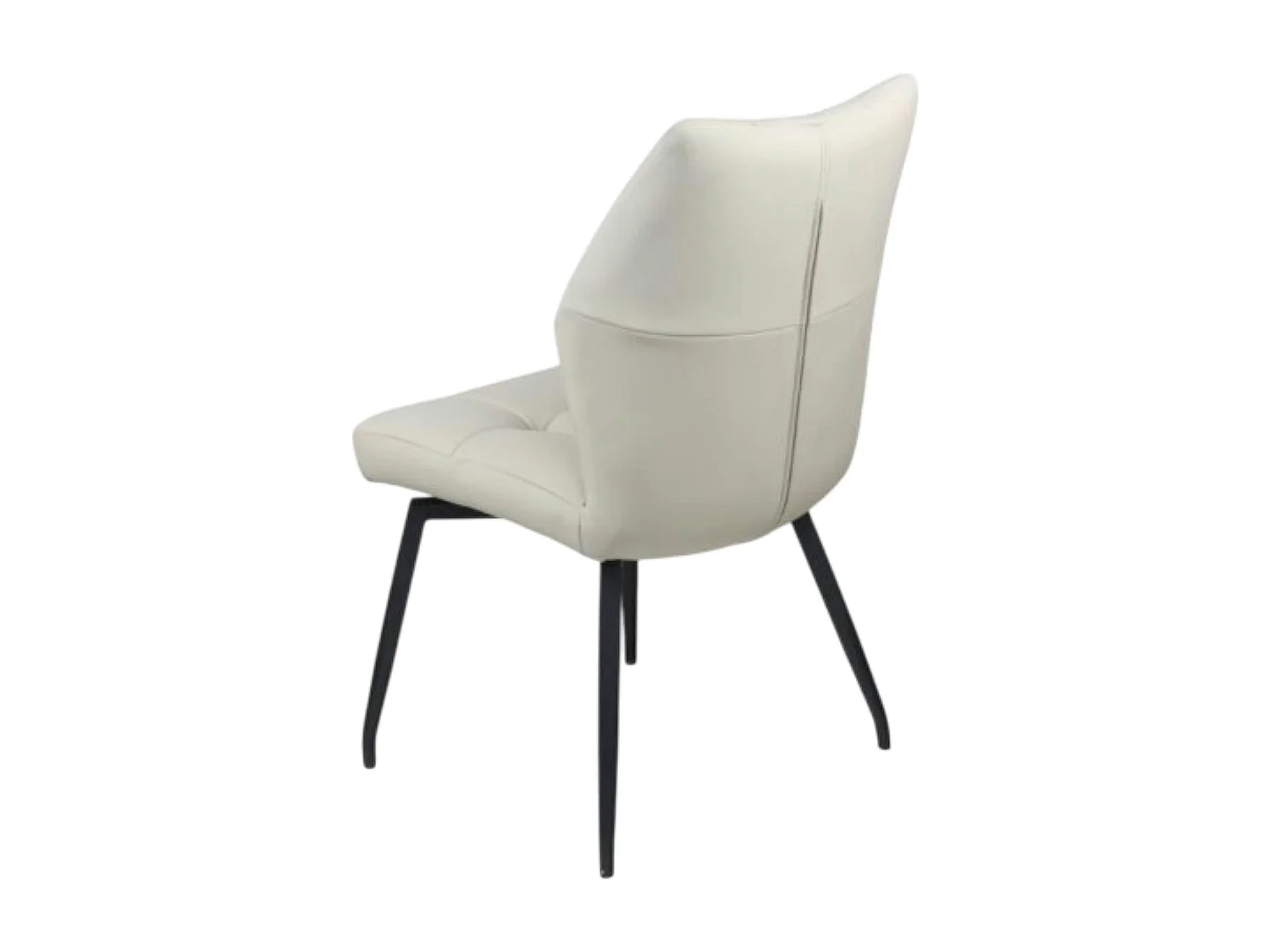 Chaise en cuir ivoire design damier (lot de 2) LOMBARDIE