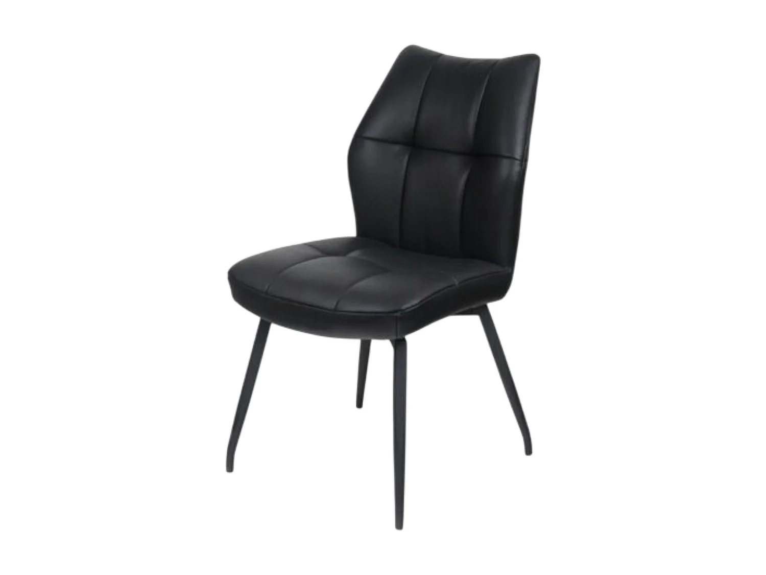 Chaise en cuir noir design damier (lot de 2) LOMBARDIE