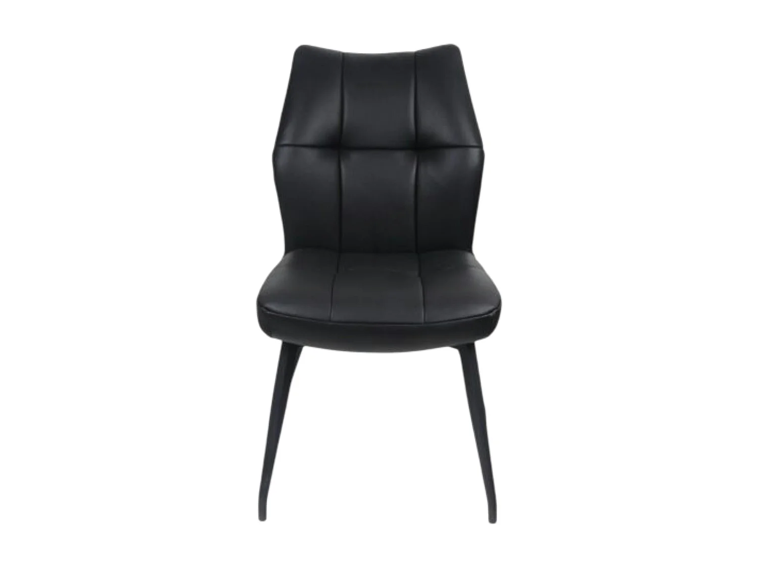 Chaise en cuir noir design damier (lot de 2) LOMBARDIE