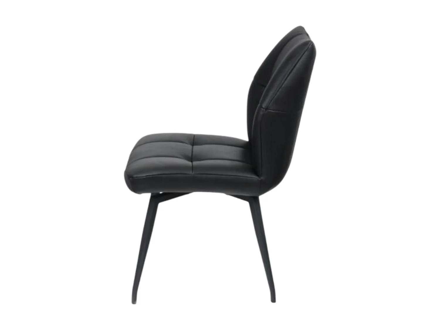 Chaise en cuir noir design damier (lot de 2) LOMBARDIE