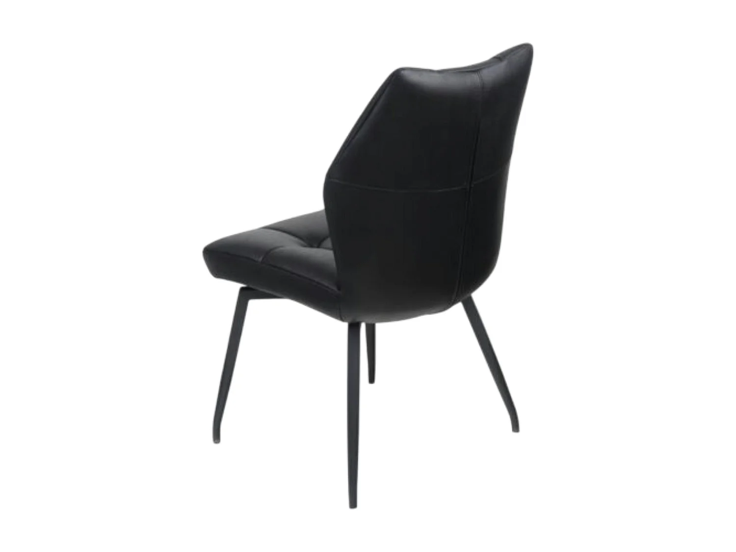 Chaise en cuir noir design damier (lot de 2) LOMBARDIE