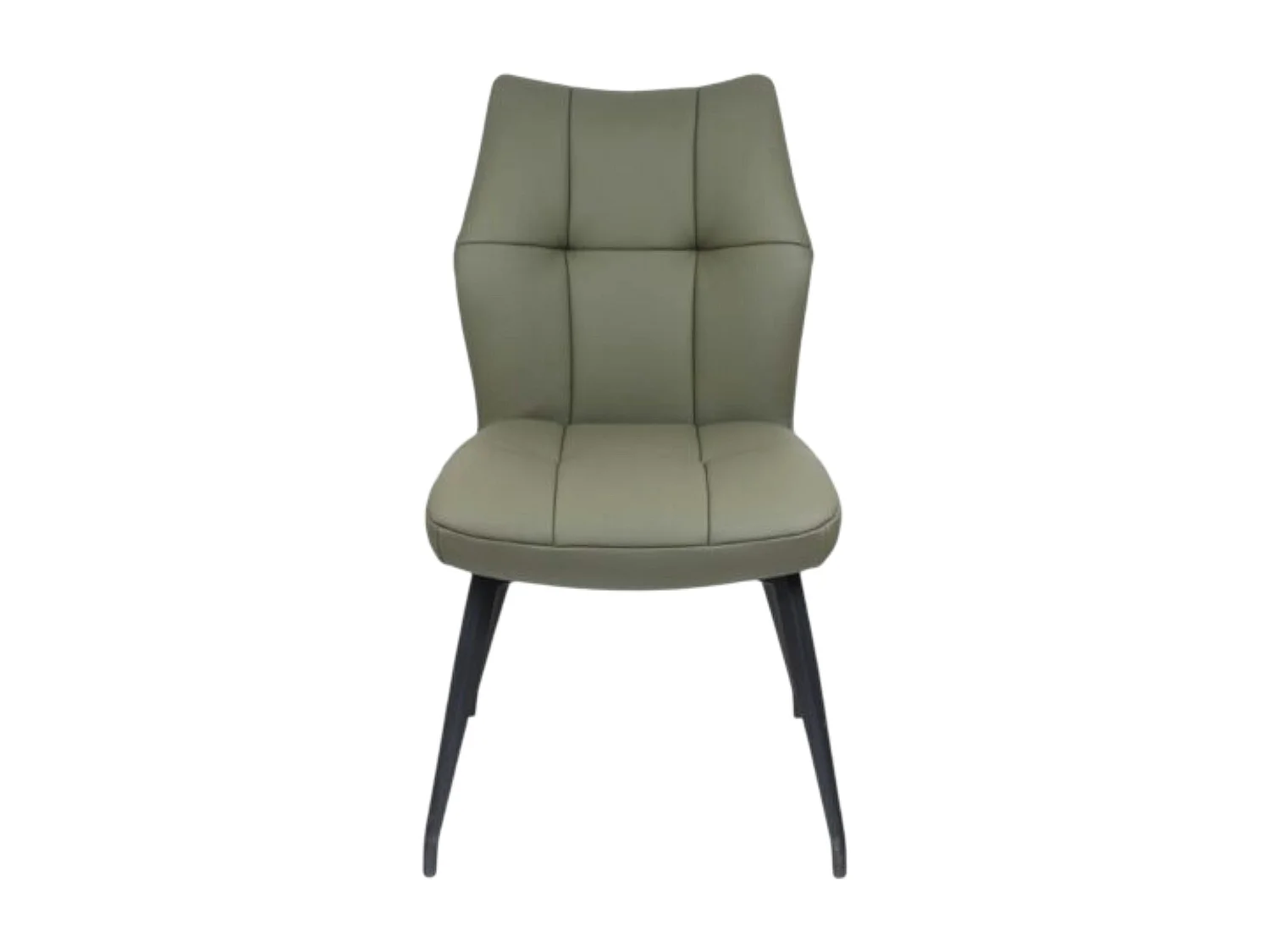 Chaise en cuir vert design damier (lot de 2) LOMBARDIE