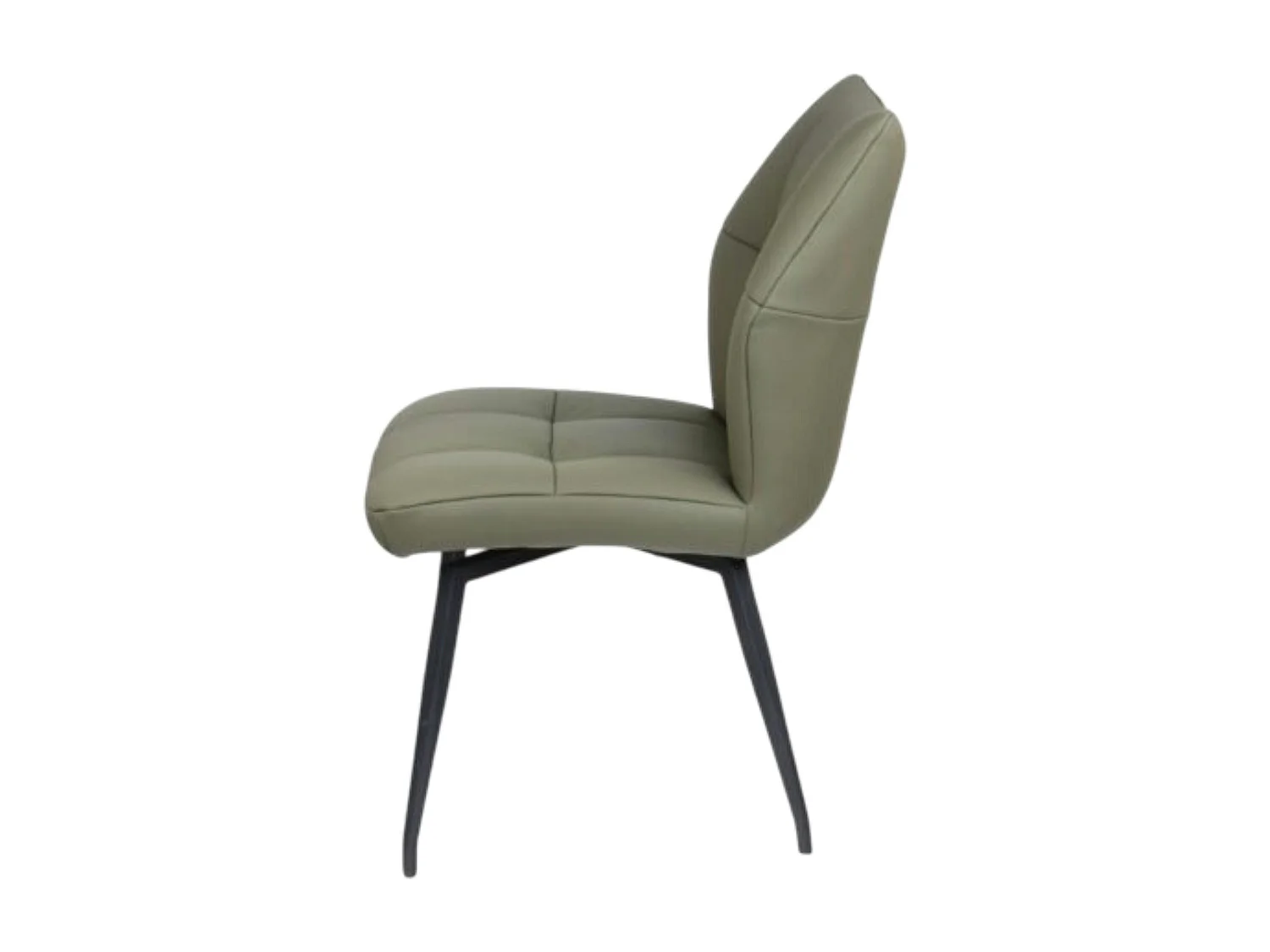 Chaise en cuir vert design damier (lot de 2) LOMBARDIE