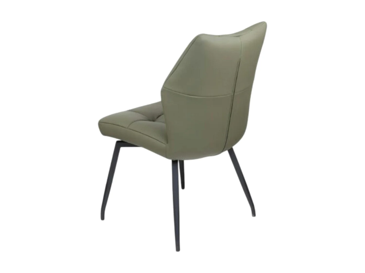 Chaise en cuir vert design damier (lot de 2) LOMBARDIE