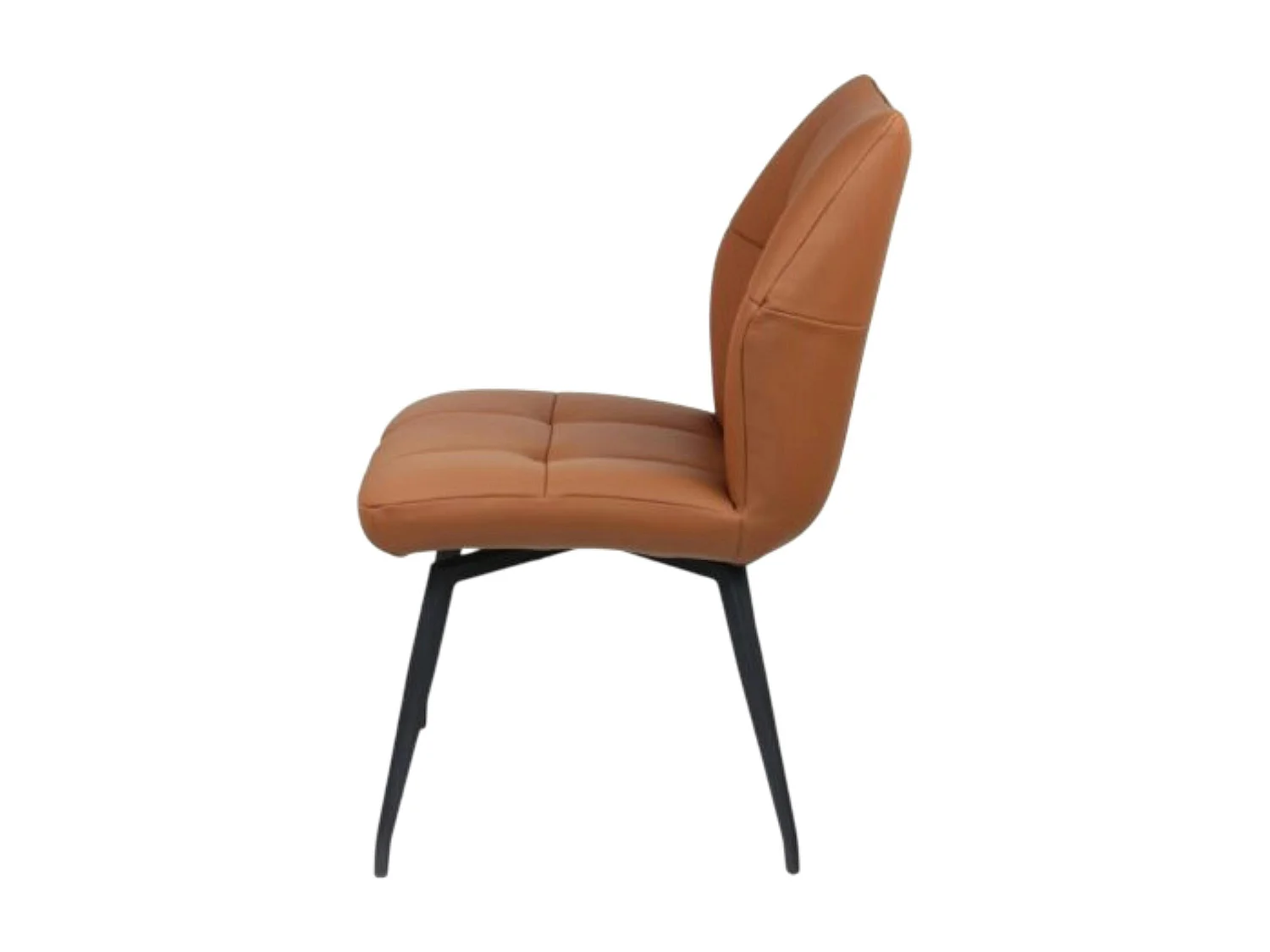 Chaise en cuir cognac design damier (lot de 2) LOMBARDIE