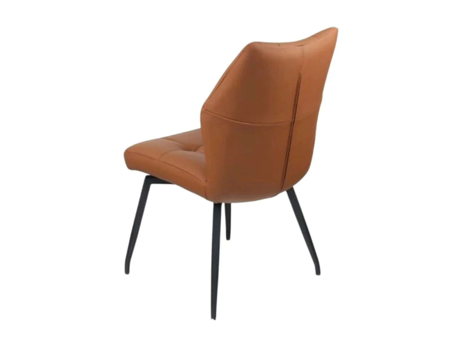 Chaise en cuir cognac design damier (lot de 2) LOMBARDIE