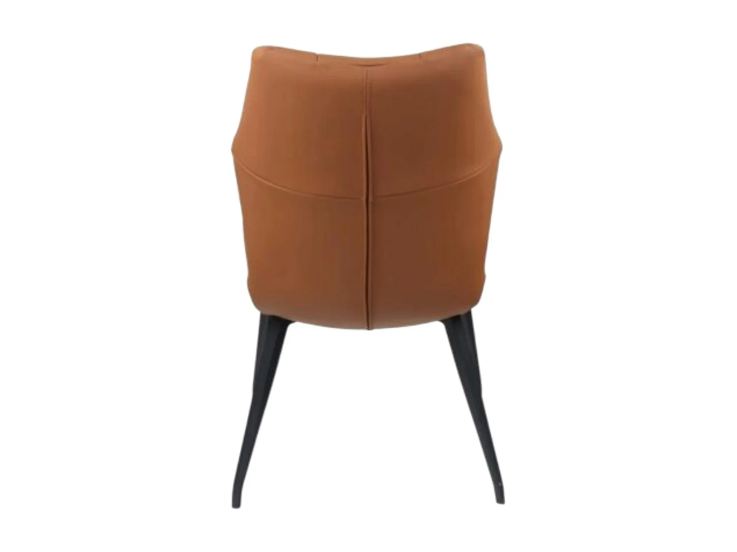 Chaise en cuir cognac design damier (lot de 2) LOMBARDIE