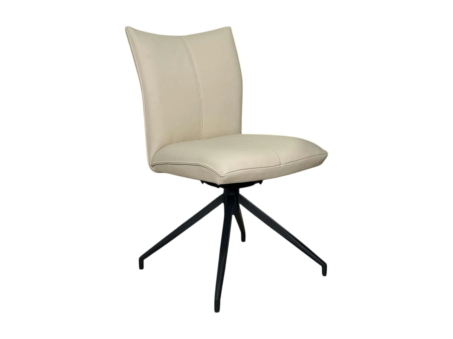 Chaise pivotante en cuir ivoire (lot de 2) LOMBARDIE