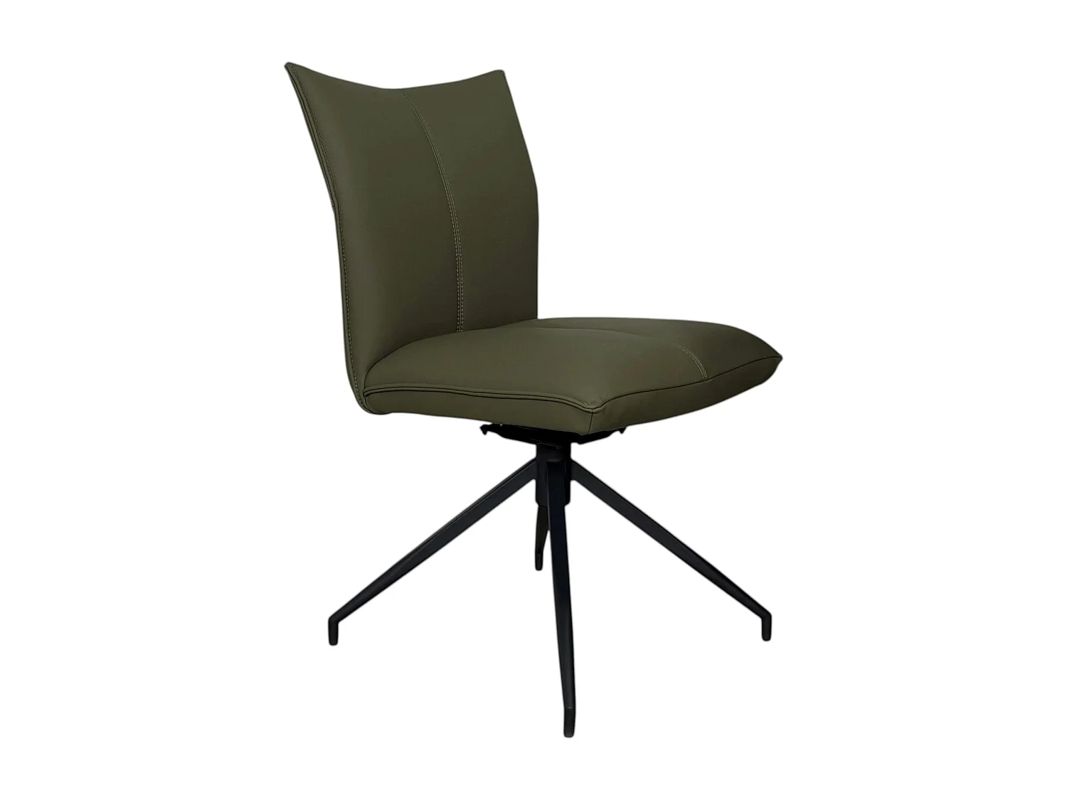 Chaise pivotante en cuir vert foncé (lot de 2) LOMBARDIE