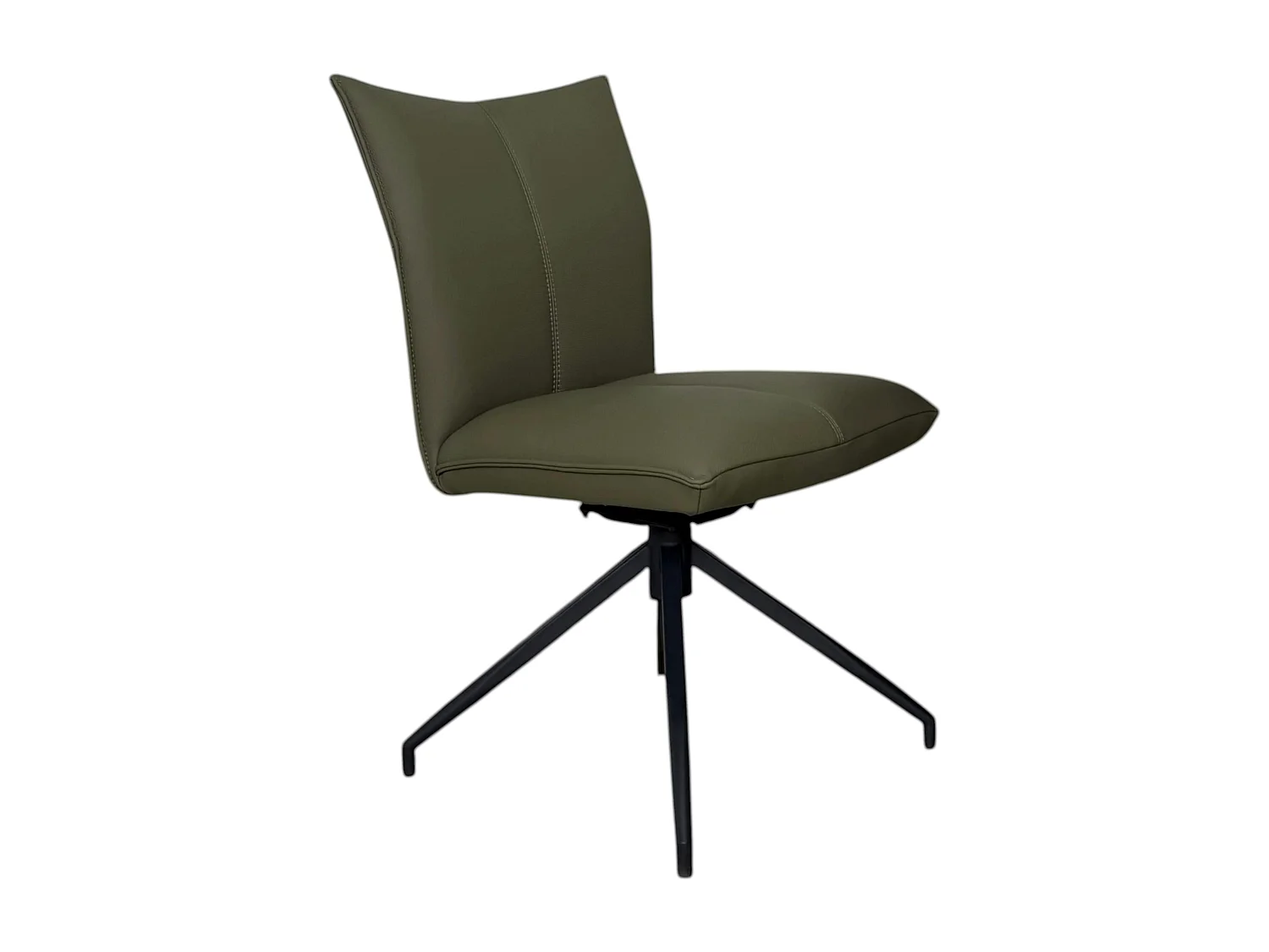 Chaise pivotante en cuir vert foncé (lot de 2) LOMBARDIE
