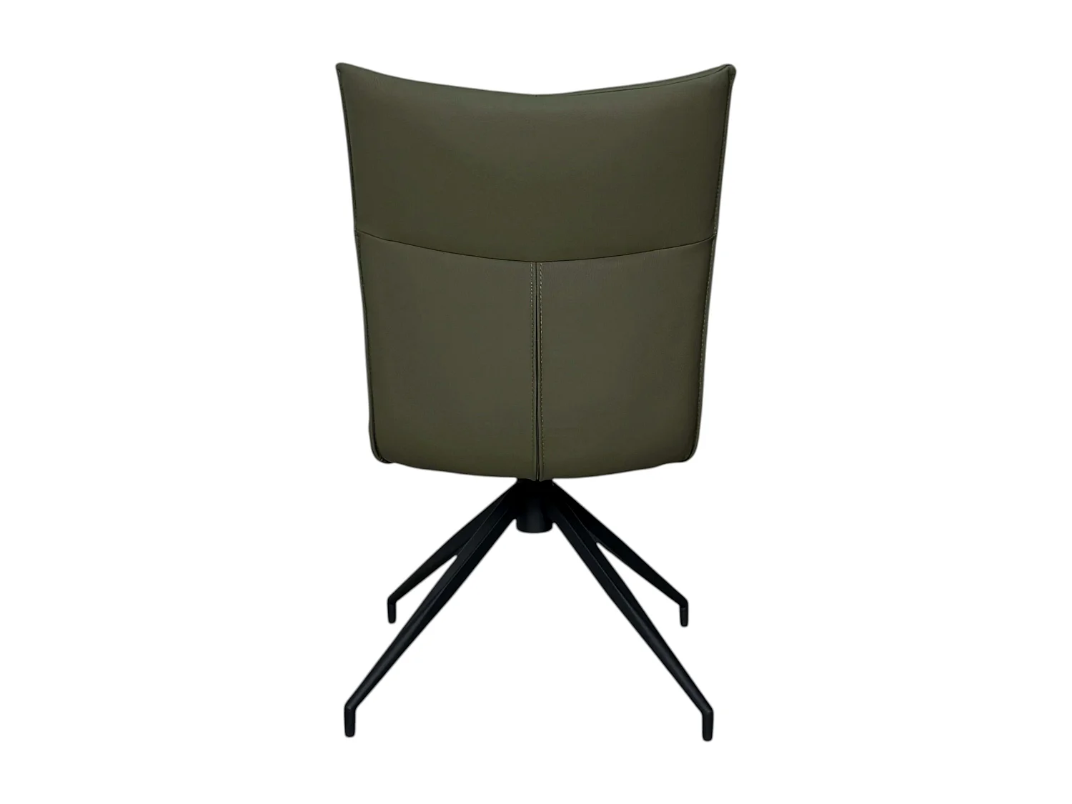 Chaise pivotante en cuir vert foncé (lot de 2) LOMBARDIE