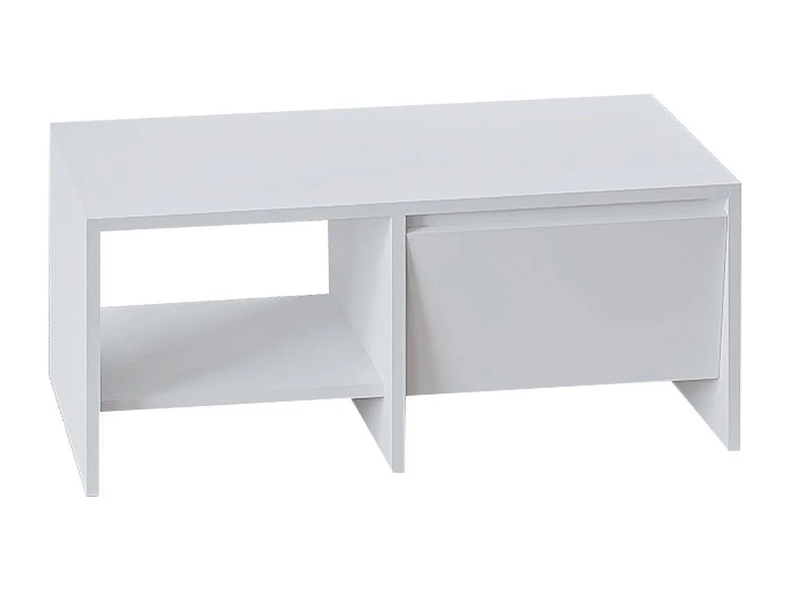 Moderner weißer Holzcouchtisch "Laris" - 90 x 45 x 35 cm