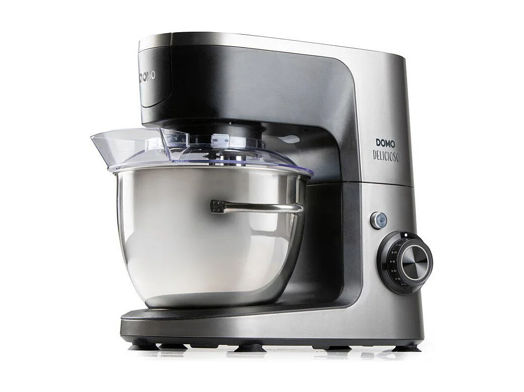 Robot pâtissier multifonction - DOMO - 1200 W - 4,5 L - 8 vitesses + Pulse - Gris / Noir