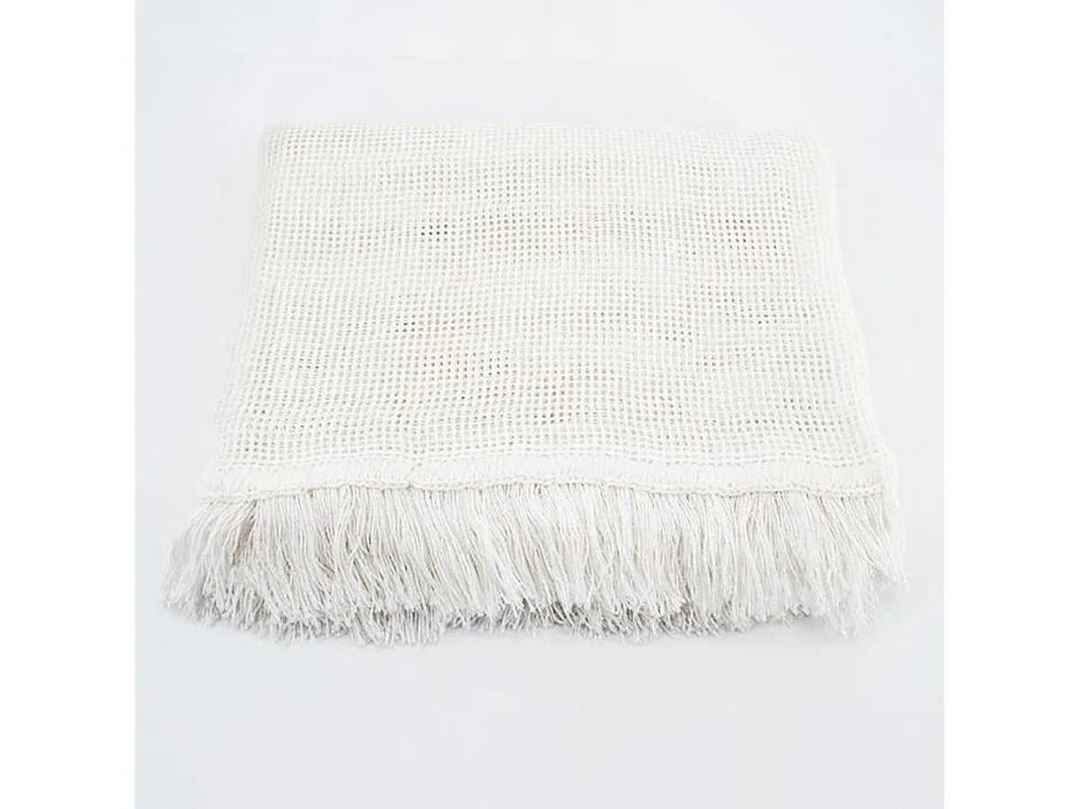 TOISON D'OR Miramas Wit Boho Gordijn 140x225 cm - Warmte- & Insectenbescherming