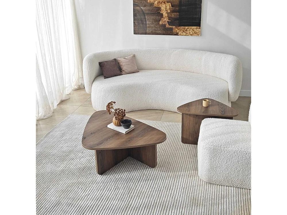 Set moderner Couchtische aus Melamin Pavel - Walnuss